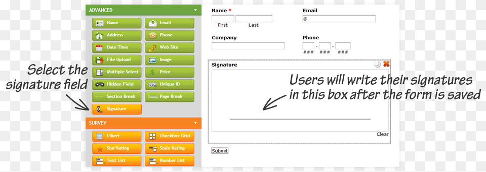 Select The Signature Field Users Will Write Their Online Form Signature Field, Text, Page, File Free Png