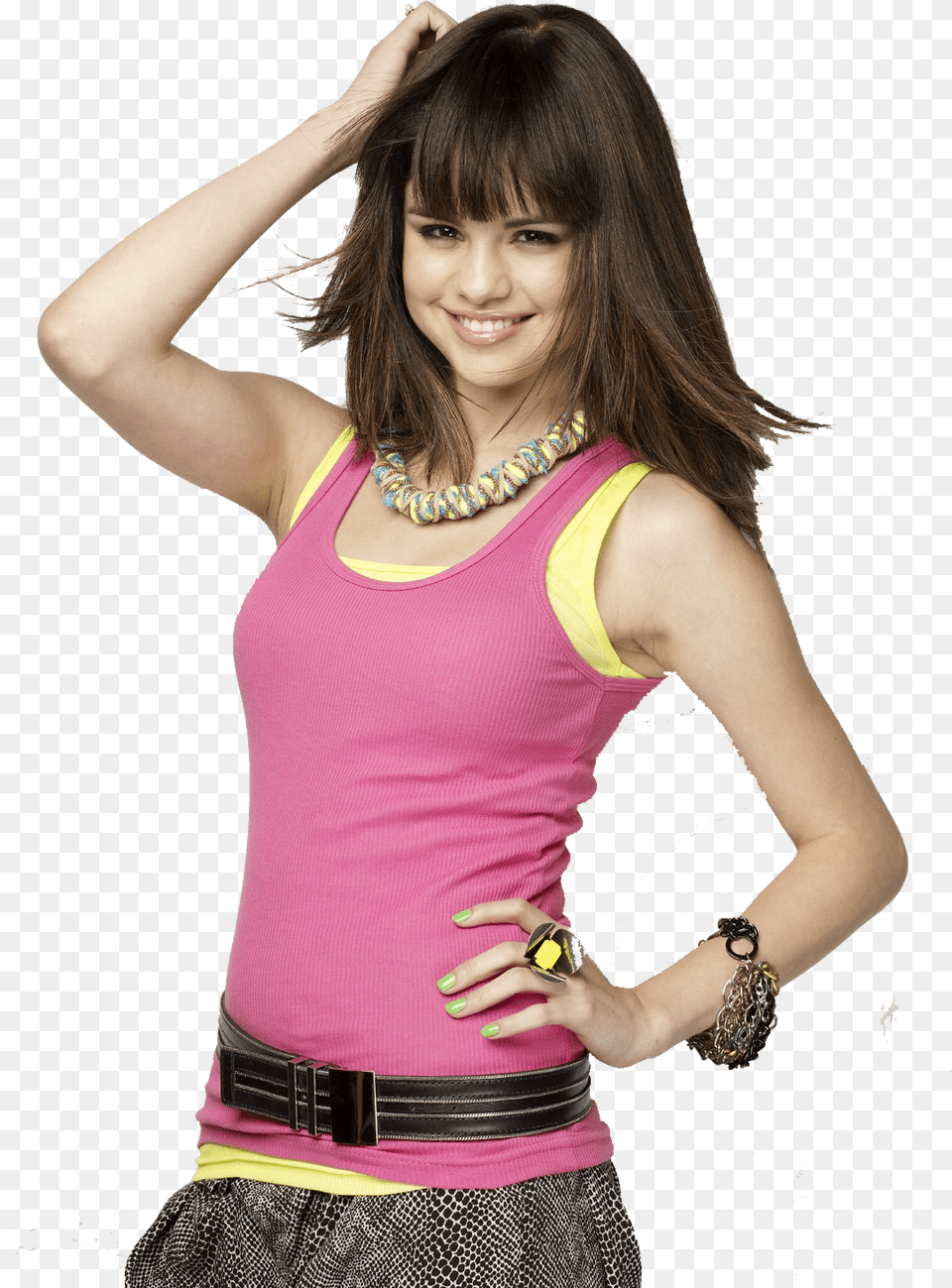 Selena Gomez, Tank Top, Clothing, Accessories, Necklace Free Png