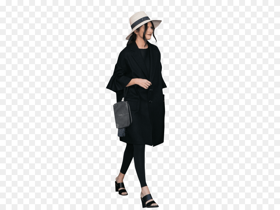 Selena Gomez Black Dress, Accessories, Sun Hat, Hat, Handbag Png Image
