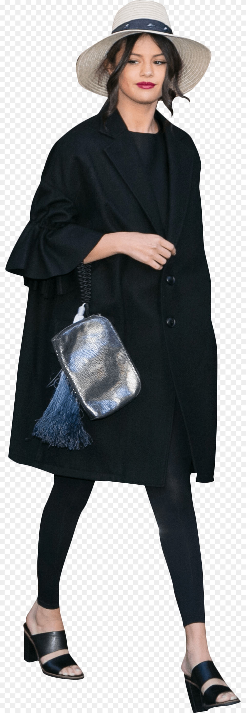 Selena Gomez Black Dress Portable Network Graphics, Accessories, Hat, Handbag, Coat Png