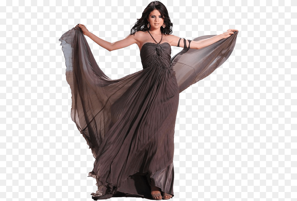 Selena Gomez Brown Dress, Adult, Person, Gown, Formal Wear Png Image