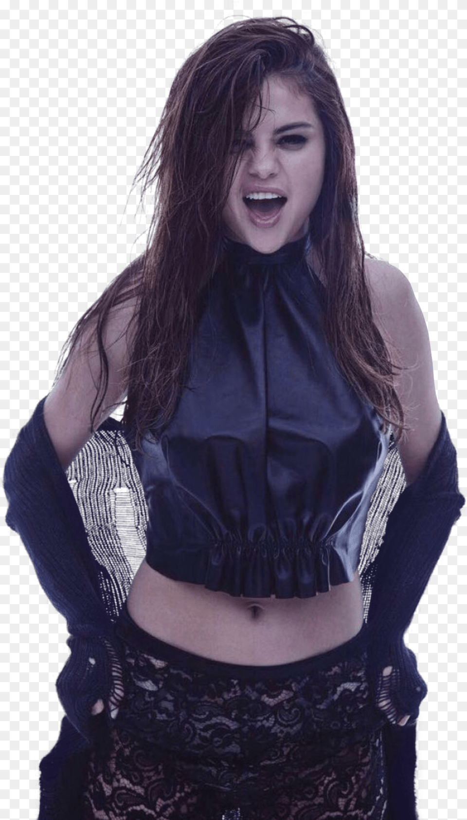 Selena Gomez Goth Edit, Head, Blouse, Clothing, Face Free Png Download