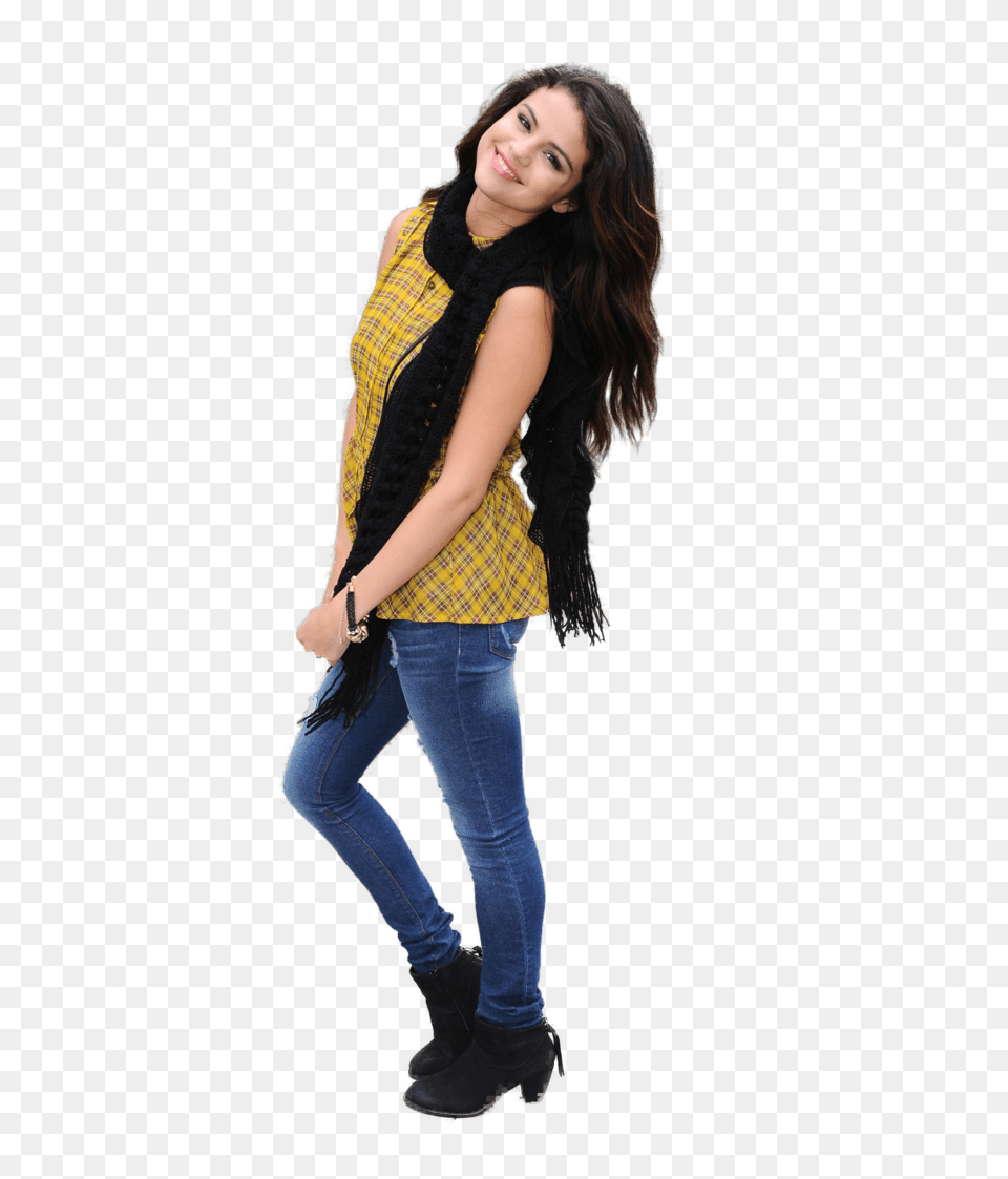 Selena Gomez Smiling Image, Clothing, Person, Pants, Jeans Png