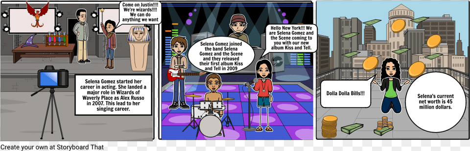 Selena Gomez Story Board Cartoon, Book, Comics, Publication, Person Png