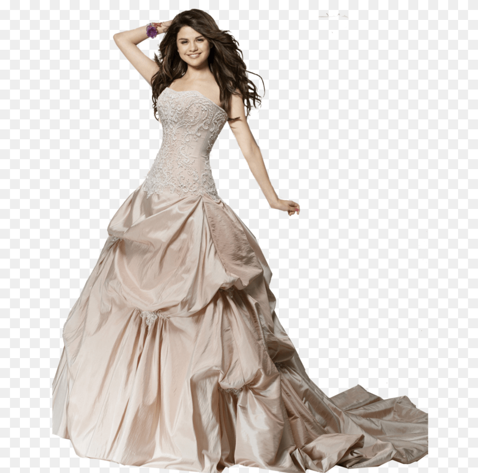 Selena Gomez Wedding Dress, Gown, Formal Wear, Fashion, Evening Dress Free Transparent Png