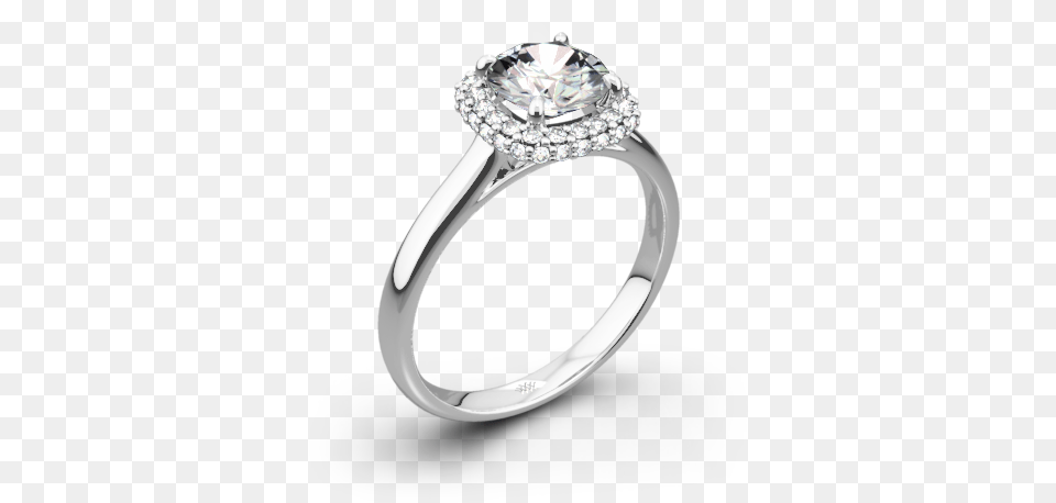 Selene Solitaire Engagement Ring 3 Stone Engagement Ring With Halo, Accessories, Jewelry, Platinum, Silver Free Transparent Png