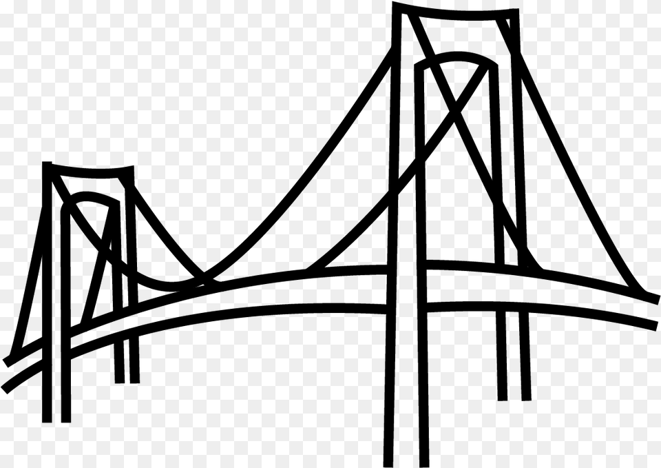 Self Anchored Suspension Bridge, Gray Free Png