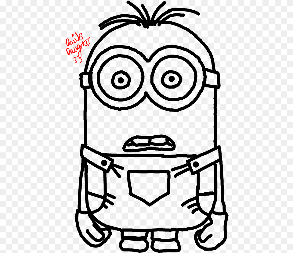Self Drawing Minion Easy Disney Character Drawings Free Png