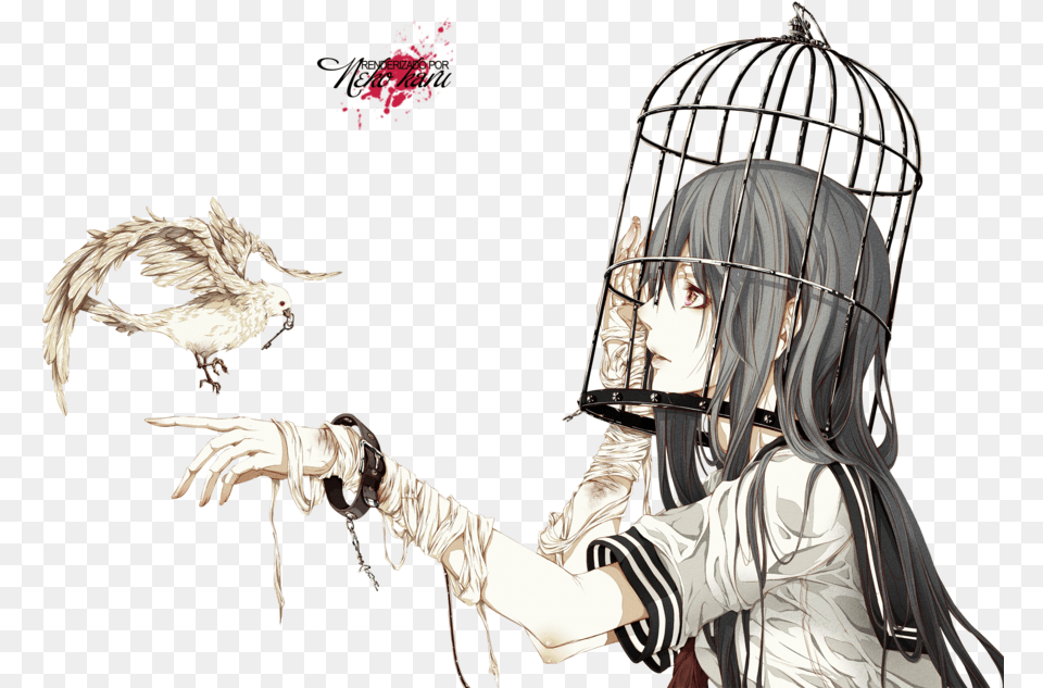 Self Harm Anime Girl, Publication, Book, Comics, Adult Png Image