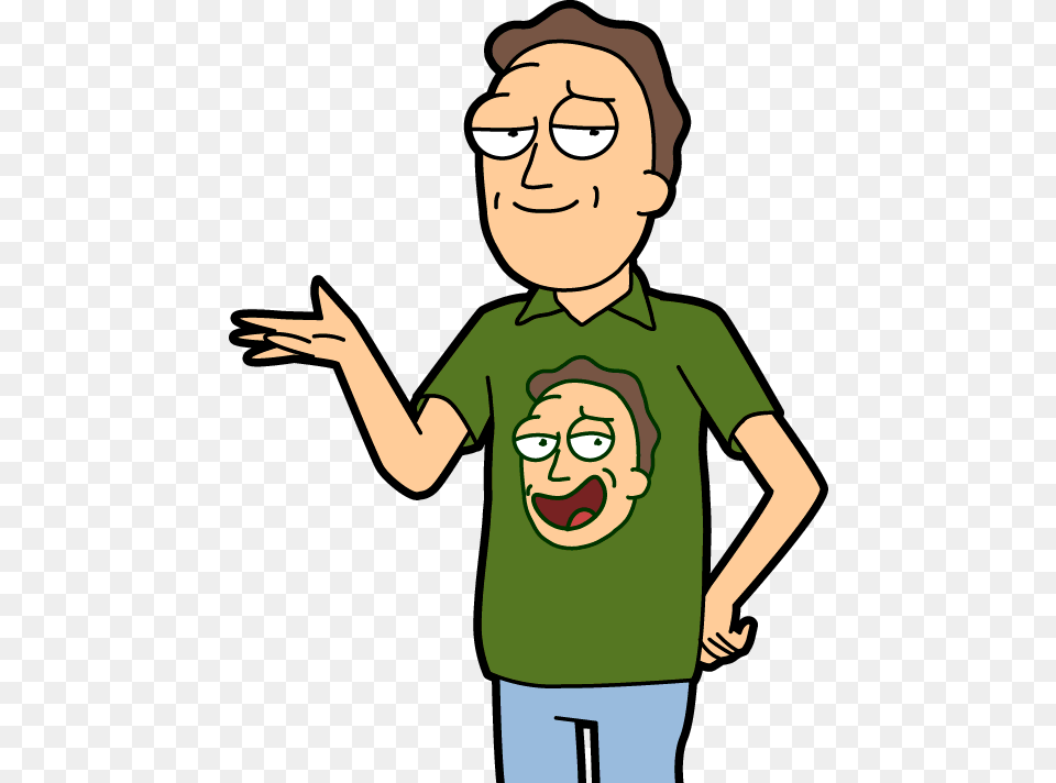 Self Promoting Jerry Rick And Morty, Clothing, T-shirt, Person, Face Png Image