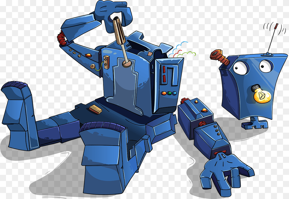 Self Repairing Robots, Robot, Bulldozer, Machine Png Image