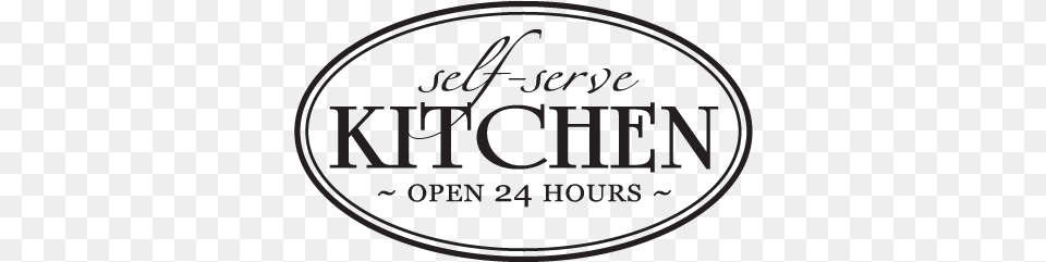 Self Serve Kitchen Open 24 Hours Wall Quotes Decal Personalised Kitchen Wall Vinyls, Disk, Logo Png Image