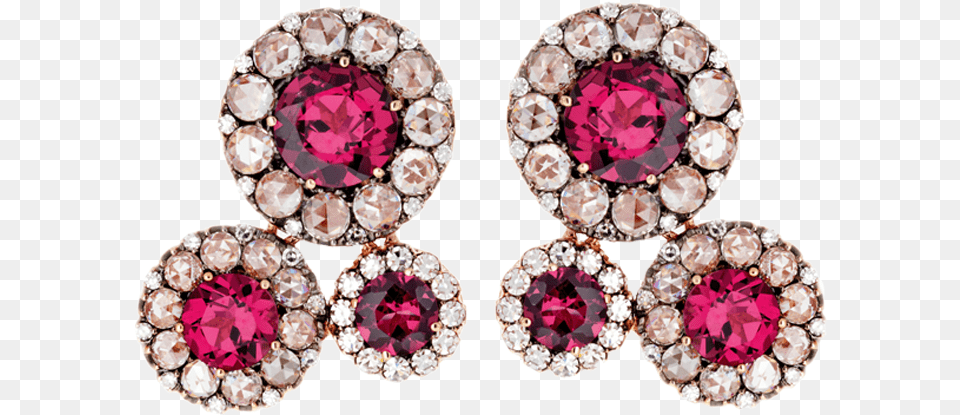 Selim Mouzannarbeirutdiamondu0026rhodoliteearringbt504 Earrings, Accessories, Diamond, Earring, Gemstone Png Image
