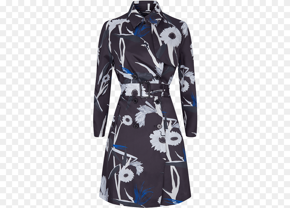 Selina Print Trench Coat Trench Coat, Long Sleeve, Clothing, Sleeve, Overcoat Free Png