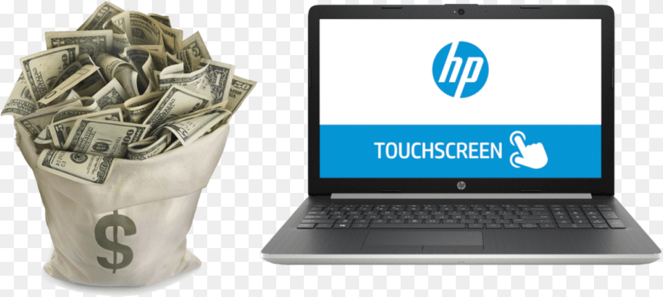 Sell Hp Laptops Bag Of Money Meme, Computer, Electronics, Laptop, Pc Free Png