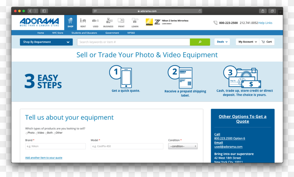 Sell Or Trade Camera Gear On Adorama Adorama, File, Webpage Png