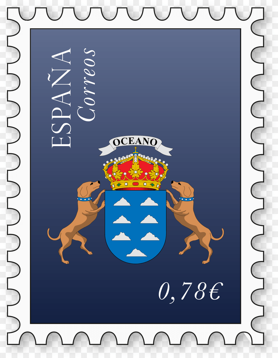 Sello Postal Las Palmas, Postage Stamp, Animal, Canine, Dog Png