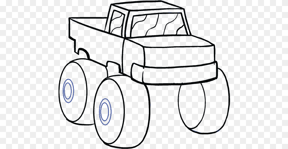 Semi Drawing Easy Dibujar Carro Monster Truck, Pickup Truck, Transportation, Vehicle Png