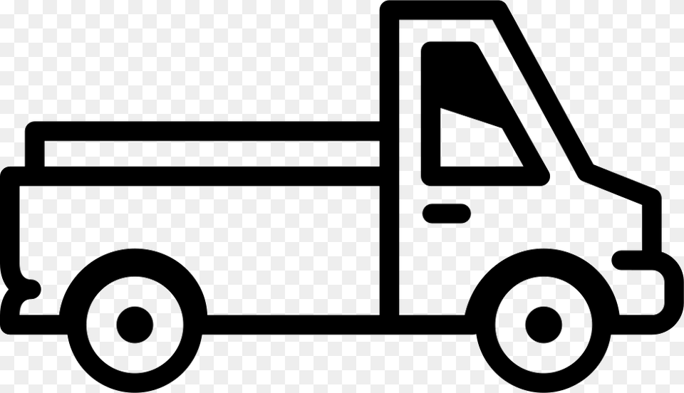 Semi Svg Truck Van Black And White, Vehicle, Transportation, Pickup Truck, Tool Free Png