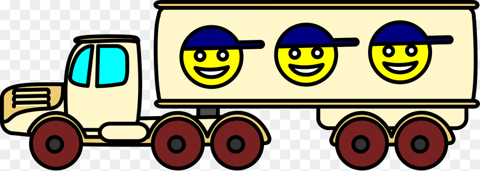 Semi Truck With Smileys On The Trailer Clipart, Trailer Truck, Transportation, Vehicle, Bulldozer Free Transparent Png