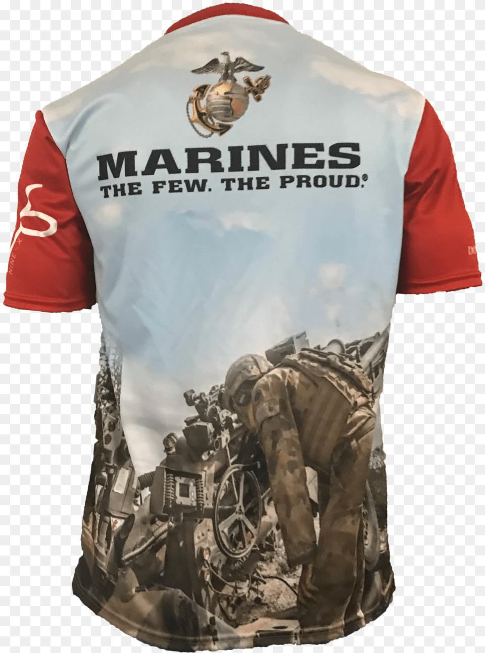 Semper Fi Full Dye Sublimated Marina Pride Crew Neck Shirt Marines, Clothing, T-shirt, Adult, Person Png