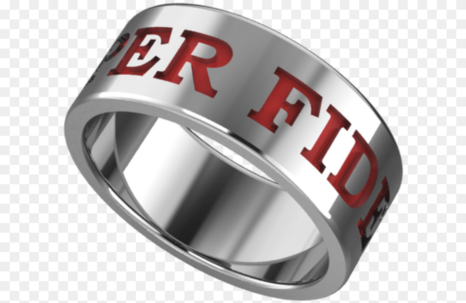 Semper Fidelis Band Wred Background Titanium Ring, Accessories, Jewelry, Silver, Platinum Free Png Download