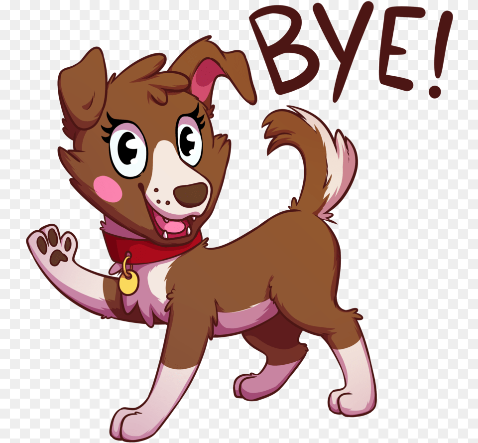 Senaelik Blushing Blush Sticker Bye Collar Dog Dog Waving Paw With Transparent Background, Baby, Face, Head, Person Free Png
