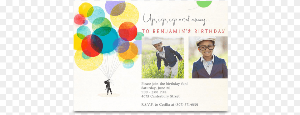 Send A Unique Card With Watercolor Balloons From Ink Graphic Design, Clothing, Coat, Hat, Person Png