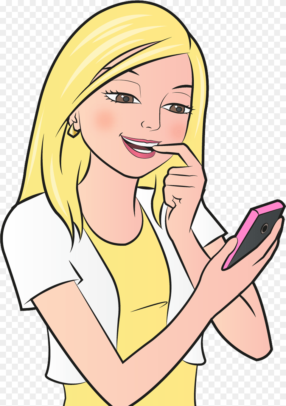Send Text Messages Cartoon, Adult, Person, Woman, Female Png Image