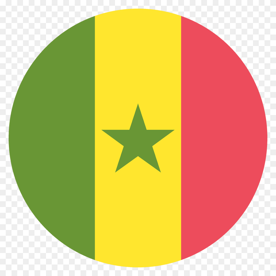 Senegal Flag Emoji Clipart, Star Symbol, Symbol, Disk Png Image