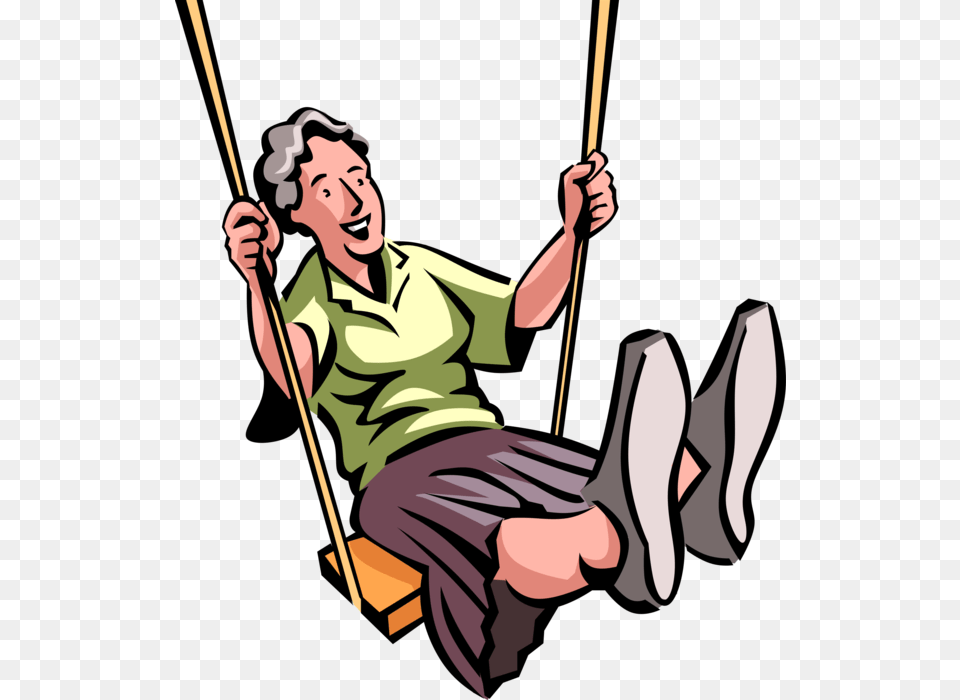 Senior Citizen Swinging On Swing, Person, Toy, Face, Head Free Png