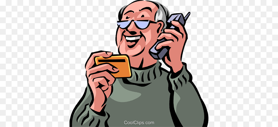 Senior Citizens Royalty Vector Clip Art Illustration Old Man On The Phone Cartoon, Electronics, Photography, Mobile Phone, Baby Png