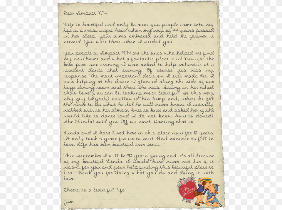 Senior Client Writes A Letter To Impact Nw Filled With Book, Page, Text, Baby, Person Free Png Download