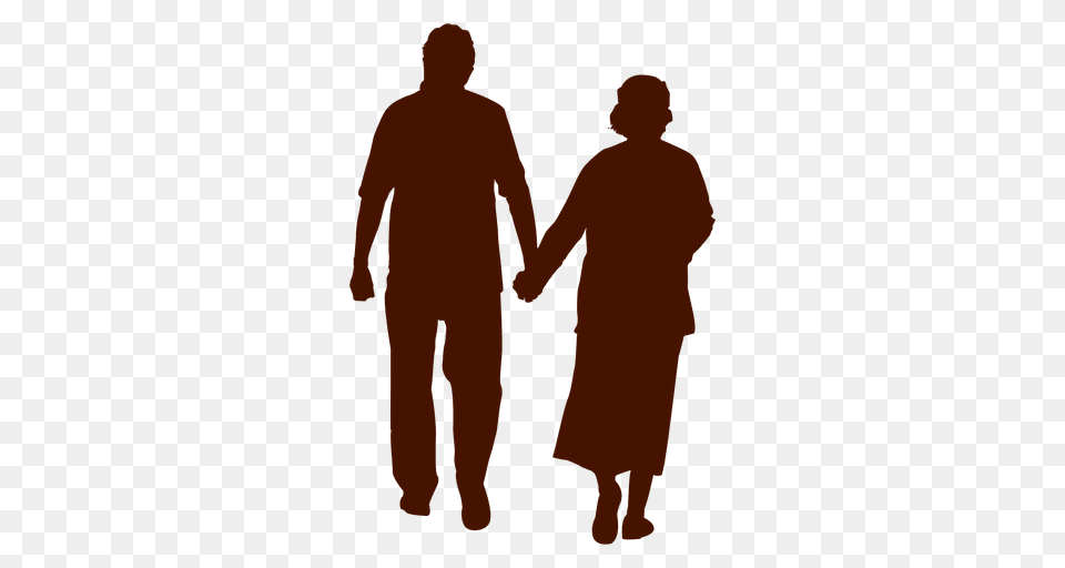 Senior Couple Silhouette, Body Part, Hand, Person, Adult Png Image