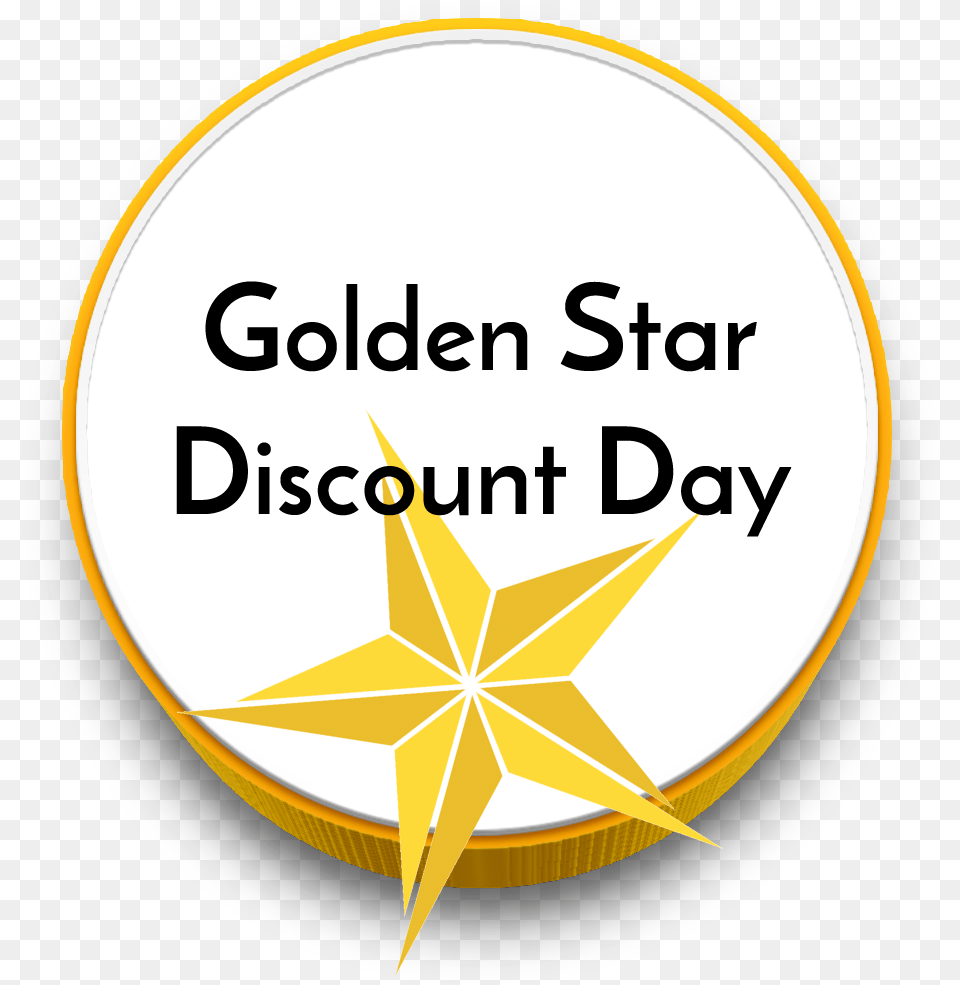 Senior Discount Day, Symbol, Gold, Star Symbol, Leaf Png