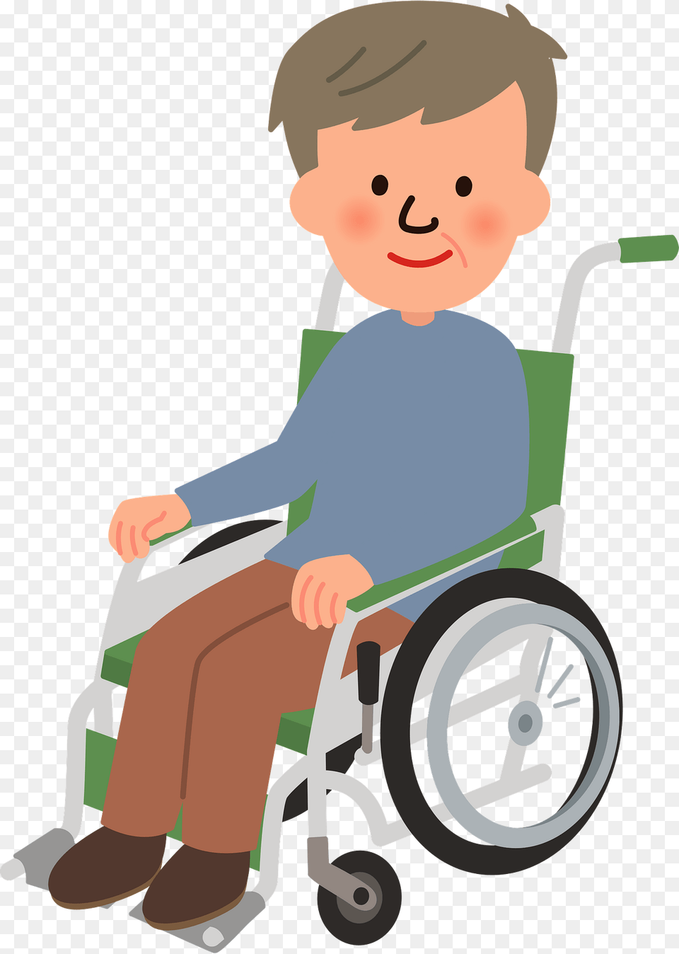 Senior Man In A Wheelchair Clipart, Chair, Furniture, Baby, Person Png Image
