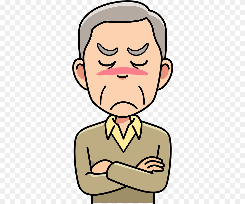 Senior Man Is Angry Clipart Grandfather Cartoon, Baby, Person, Face, Head Free Png