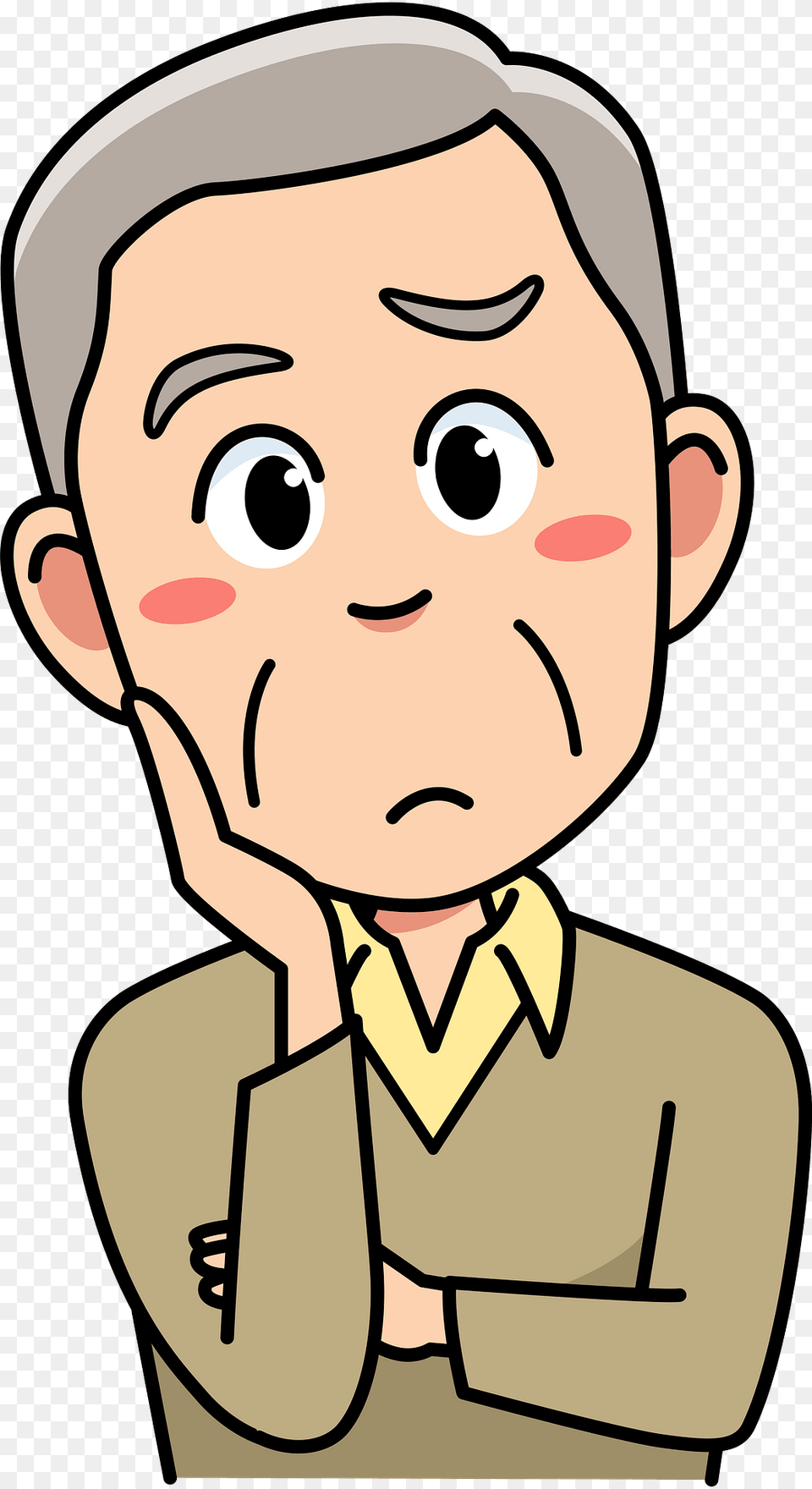 Senior Man Is Thinking Clipart, Portrait, Baby, Photography, Person Free Png