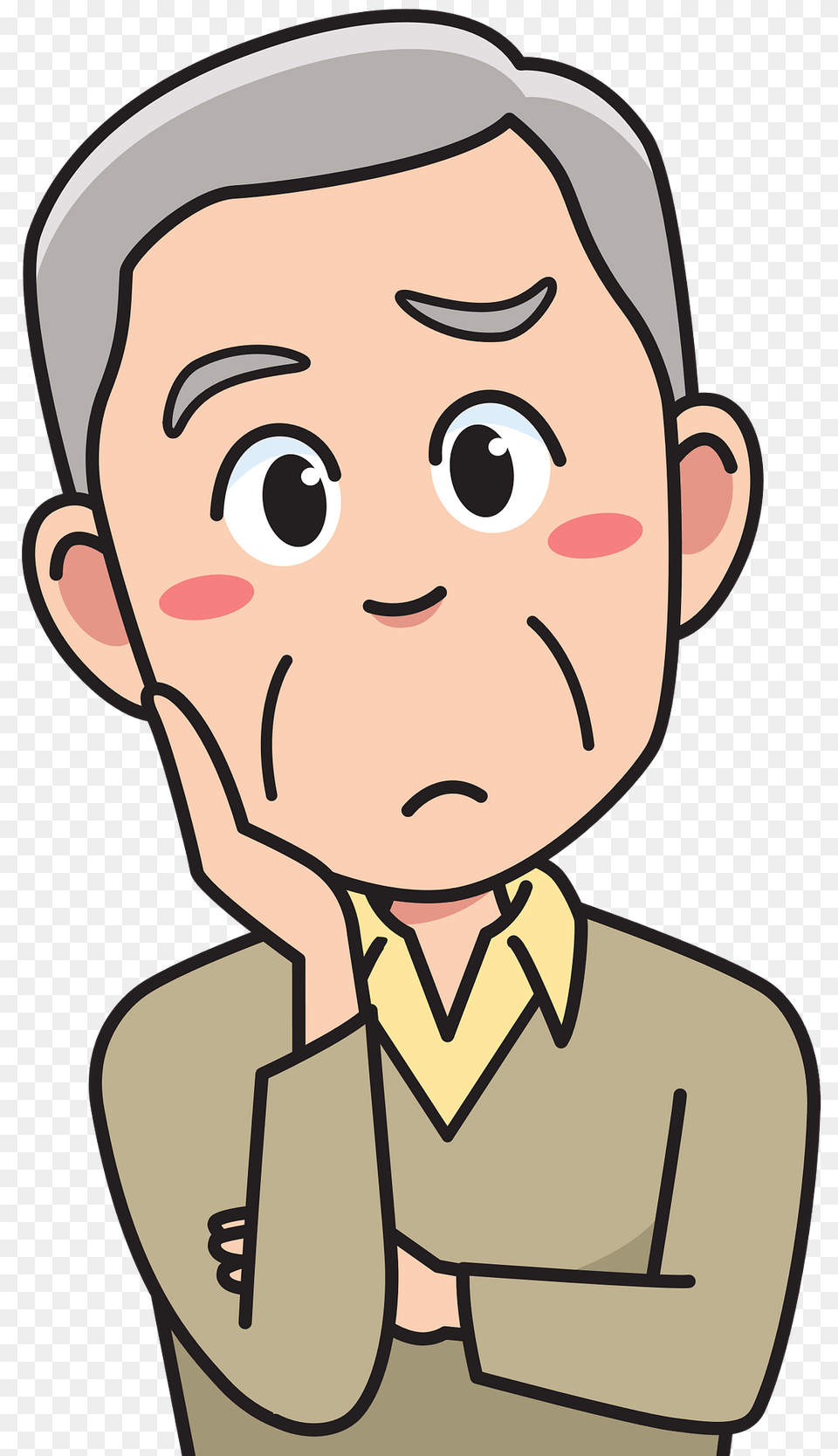 Senior Man Thinking Clipart, Baby, Person, Portrait, Photography Png Image