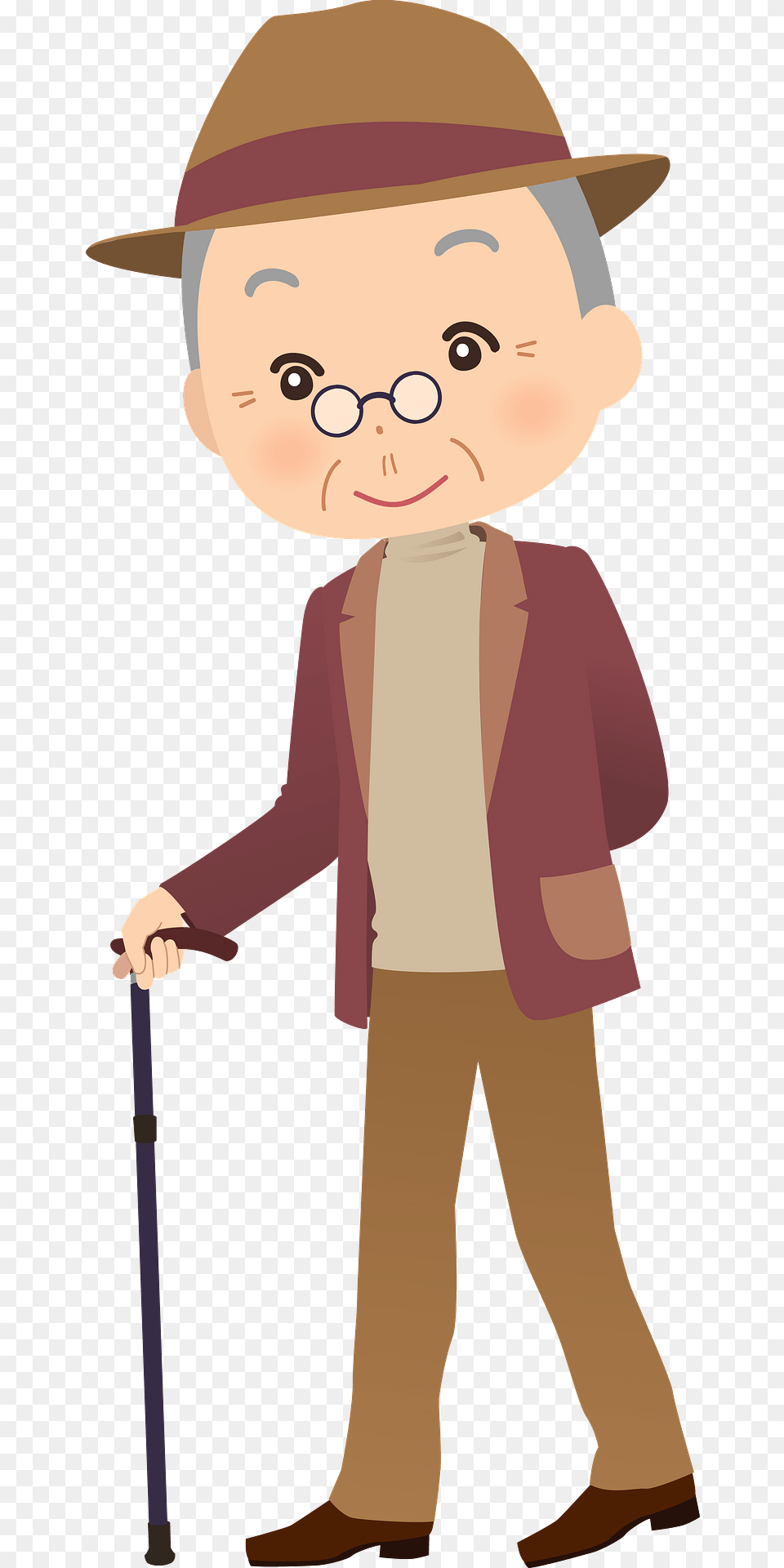 Senior Man With Walking Stick Clipart, Person, Face, Head, Photography Free Transparent Png