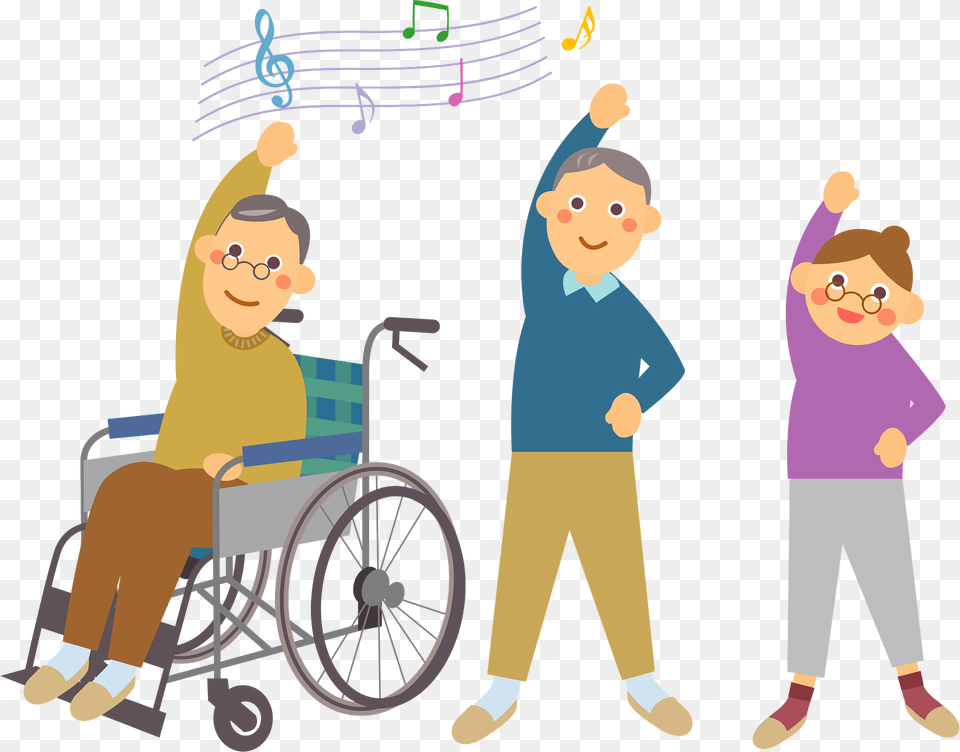 Senior People Are Exercising Clipart, Furniture, Chair, Person, Face Png