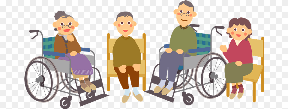 Senior People Clipart Care, Chair, Furniture, Wheelchair, Boy Free Png Download