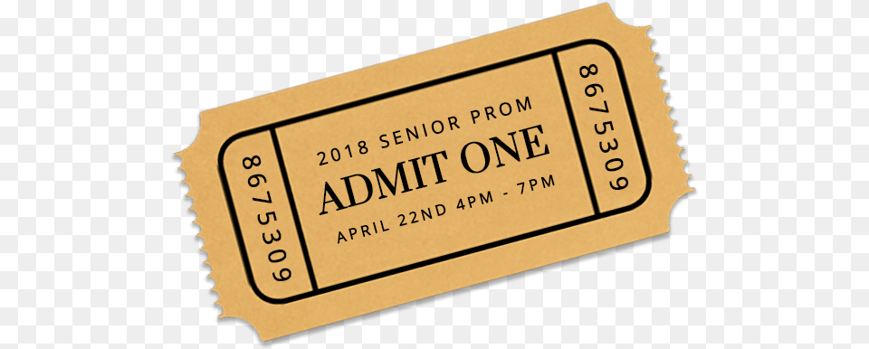 Senior Prom Ticket Calligraphy, Paper, Text Free Transparent Png