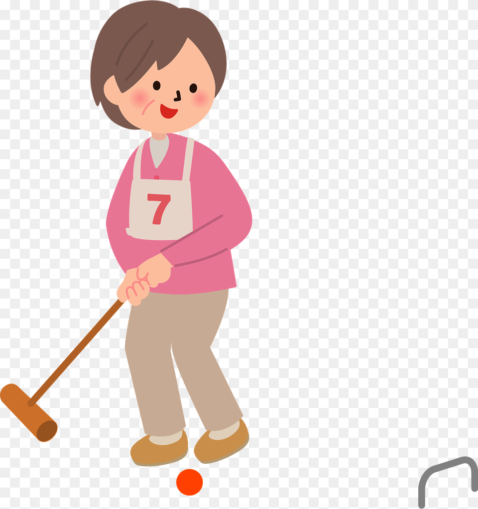 Senior Woman Is Playing Gateball Clipart, Baby, Person, Croquet, Sport Png