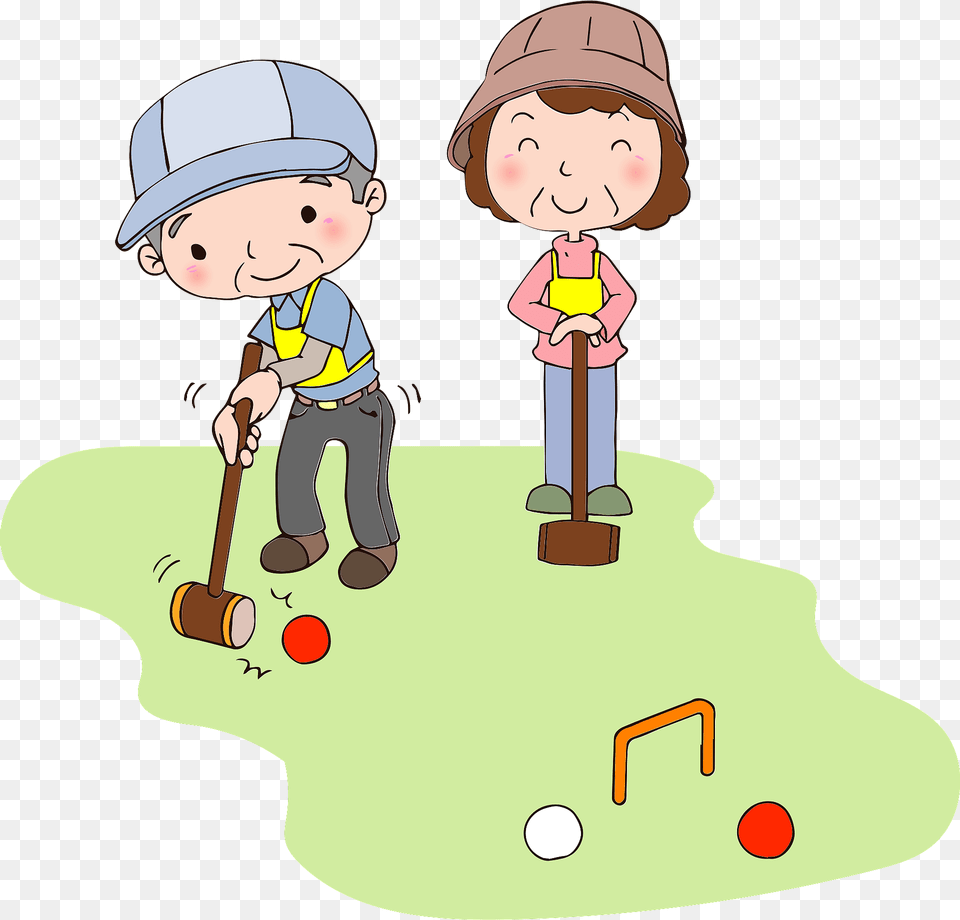 Seniors Are Playing Gateball Clipart, Croquet, Sport, Baby, Person Free Png