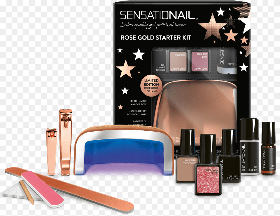 Sensationail Limited Edition Rose Gold Kit Sensationail All Stars Gel Polish Starter Kit, Cosmetics, Lipstick, Bottle, Perfume Free Png Download