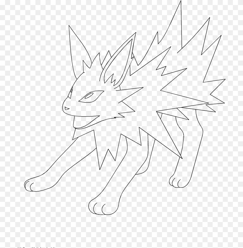 Sensational Jolteon Coloring Pages Lineart Color For Line Art, Gray Free Png Download
