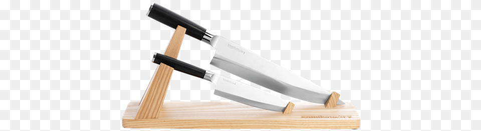 Senshi Knife Set Genten Kamikoto Senshi Dual Knife Set With Wooden Display, Blade, Weapon, Razor, Cutlery Free Png Download