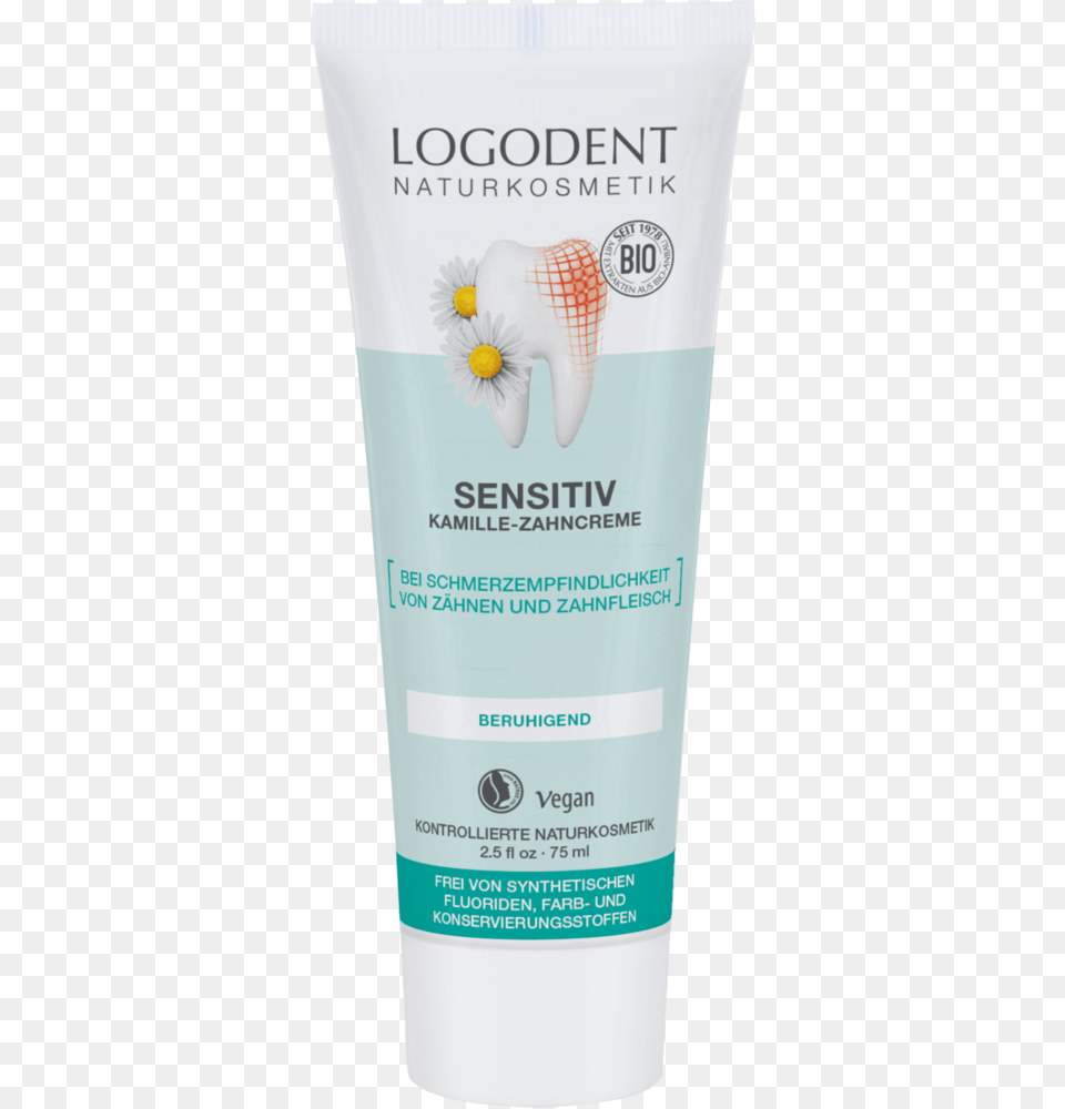Sensitive Chamomile Toothpaste Logodent Toothpaste, Bottle, Cosmetics, Lotion, Sunscreen Png Image