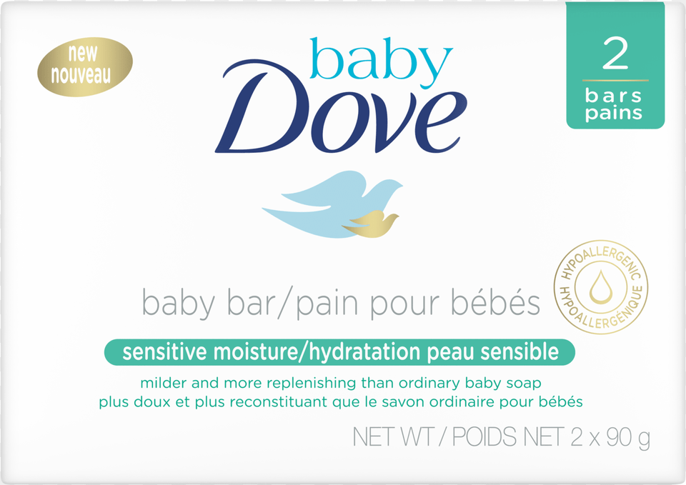 Sensitive Moisture Baby Bar 90g Dove Soap, Text Png Image